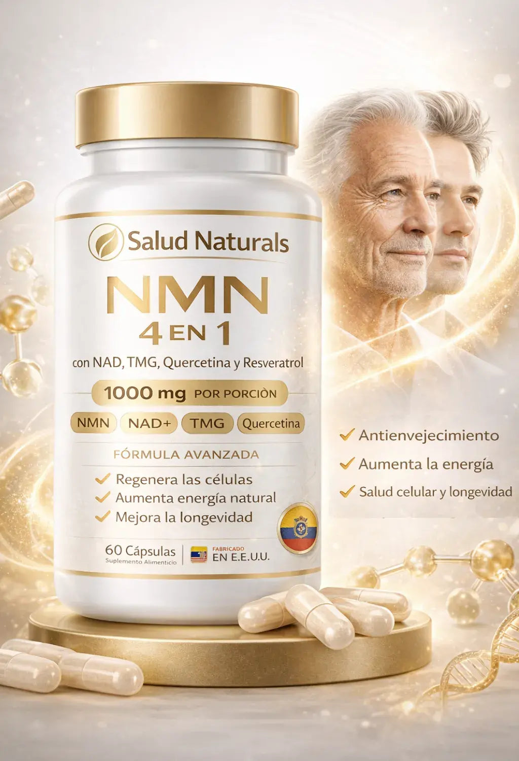 Salud Naturals | Suplemento NMN 4 en 1 con NAD, TMG