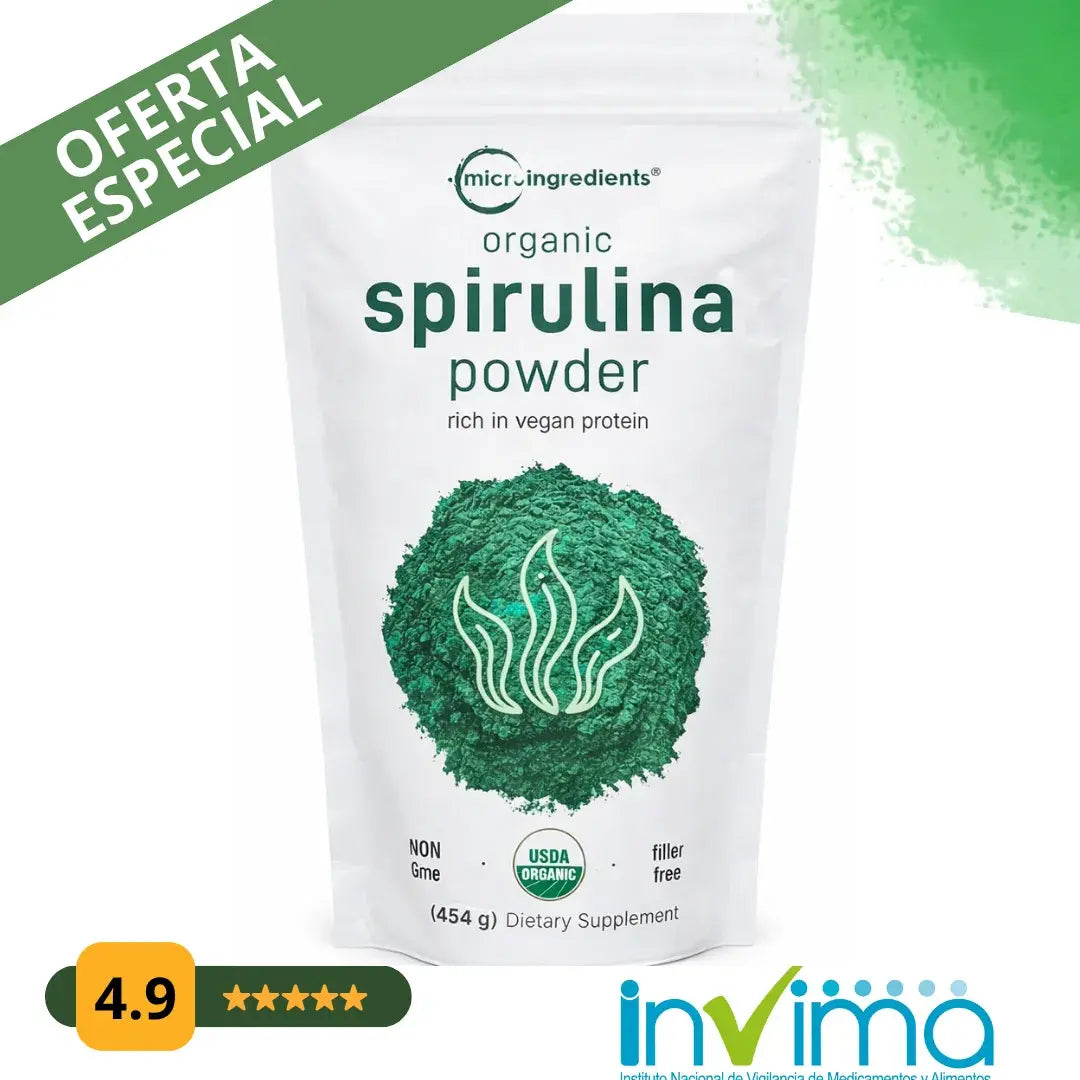 Salud Naturals | Polvo de espirulina orgánica para apoyo inmunológico y antioxidantes
